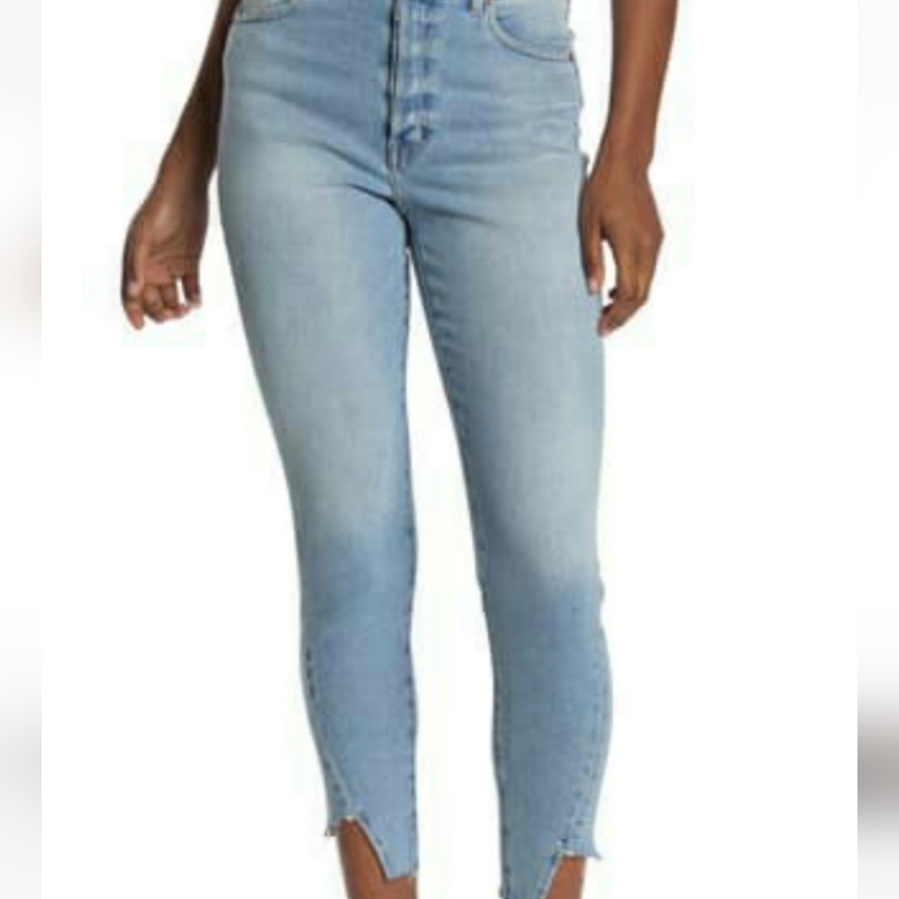 Etica Alex Boy Skinny High Rise Light Wash Crop Denim Jeans Size 29